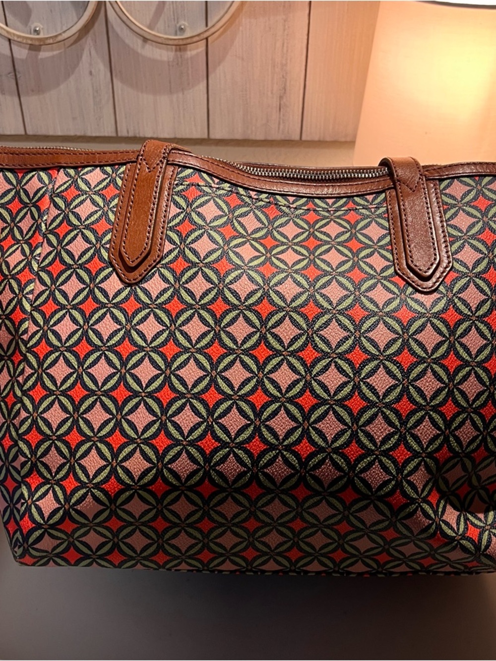 Fossil Sydney Multi-color Coated Canvas Tote Bag - Picture 9 of 13